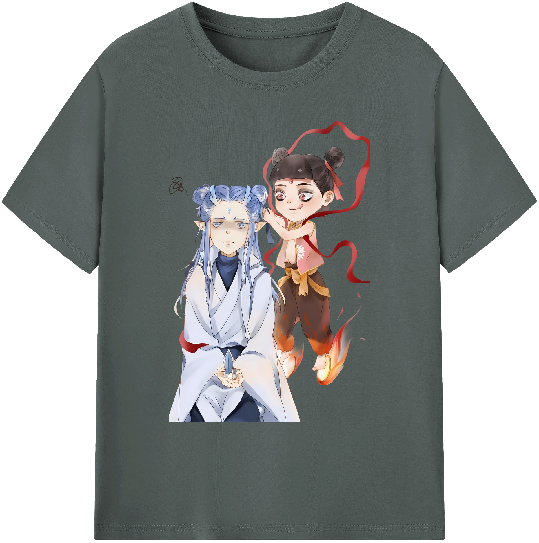 （画像用） Ne Zha 2 ナタ 魔童の大暴れ 綿100％ メンズ半袖Tシャツ｜肌触りやわらか＆通気性
